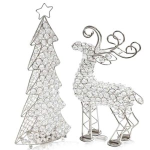 16" Glam Silver and Faux Crystal Christmas Tree