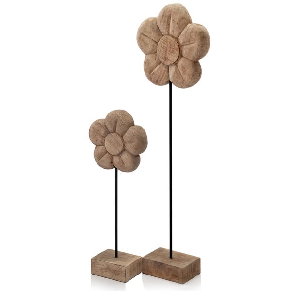 4" x 10" x 33" Natural and Black Tall Daisy on Stand - Image 2