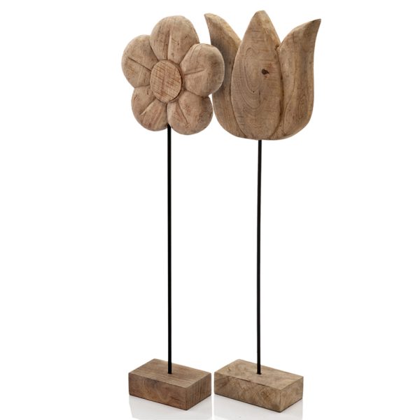 4" x 10" x 33" Natural and Black Tall Daisy on Stand - Image 3
