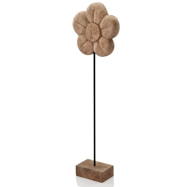 4" x 10" x 33" Natural and Black Tall Daisy on Stand - Image 4