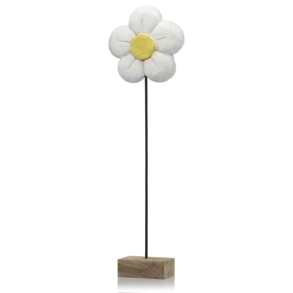 4" x 10" x 33" Natural and Black White Tall Daisy on Stand - Image 2