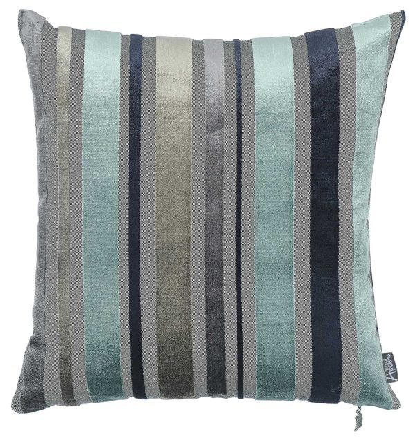 Set of 2 Blue Variegated Stripe Decorative Pillow Covers - Image 3