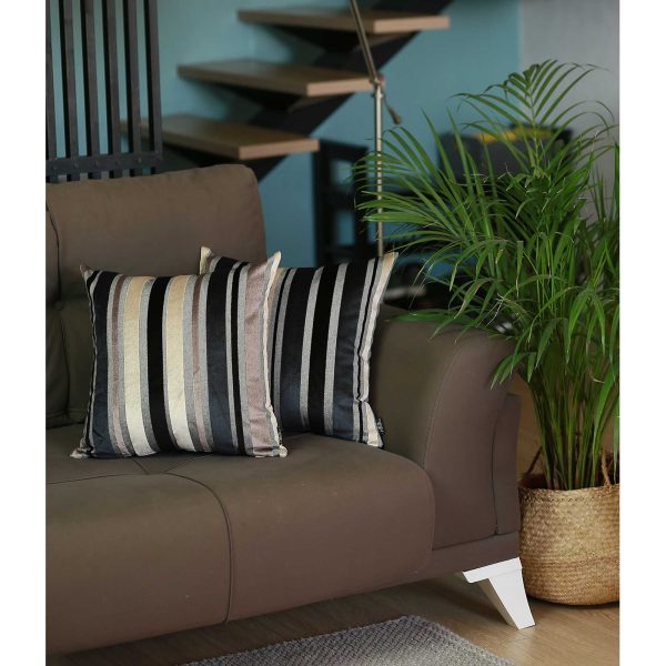 Set of 2 Midnight Variegated Stripe Decorative Pillow Covers - Image 3