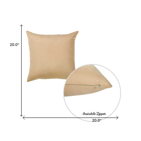 Set of 2 Light Beige Brushed Twill Decorative Throw Pillow Covers - Image 2