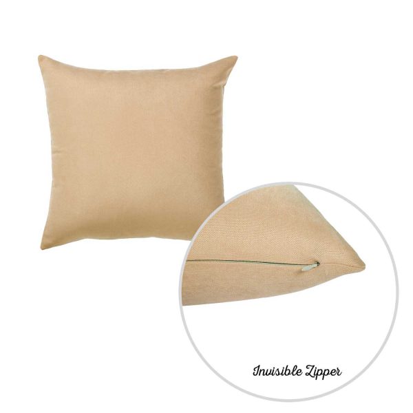 Set of 2 Light Beige Brushed Twill Decorative Throw Pillow Covers - Image 4