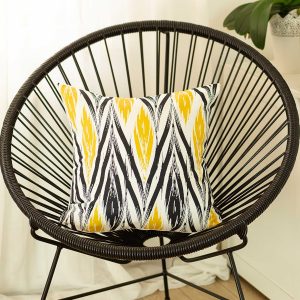 Black and  Yellow Zig Zag Decorative Throw Pillow Cover
