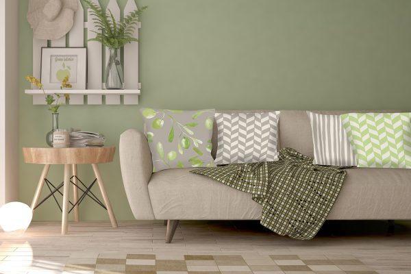 18"x18"Gray Olive Towers Decorative Throw Pillow Cover Printed - Image 3