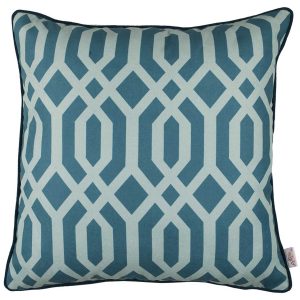 Teal Geometrics Decorative Throw Pillow Cover.