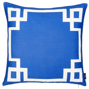 Nautical Blue and White Geometric Decorative Throw Pillow Cover