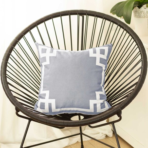 Light Grey and White Geometric Decorative Throw Pillow Cover - Image 2