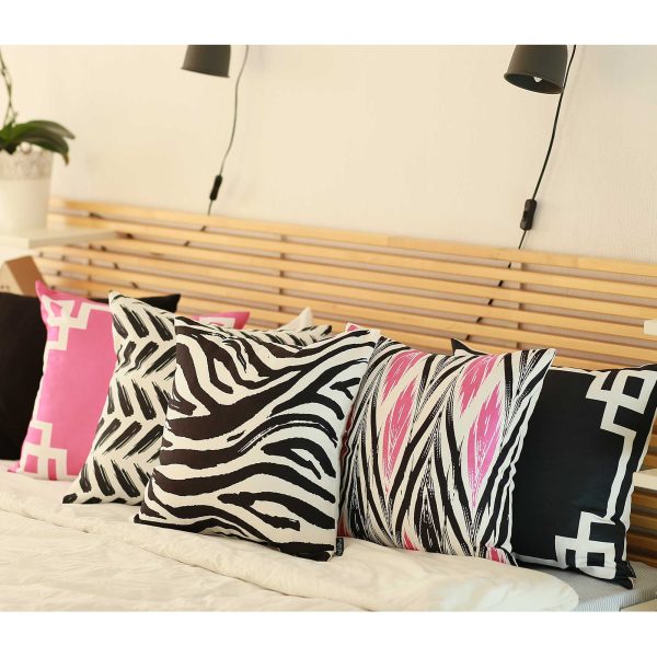 Black and White Geometric Decorative Throw Pillow Cover - Image 4