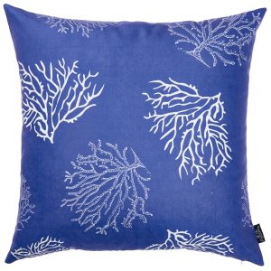 Square Blue Coral Reef Decorative Throw Pillow Cover