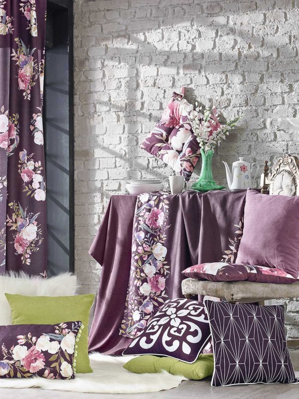 Purple Geometric Lines Decorative Throw Pillow Cover - Image 3