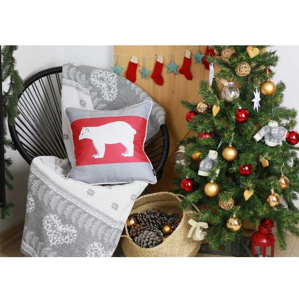 18"x18" Christmas Bear Printed Decorative Throw Pillow Cover - Image 3