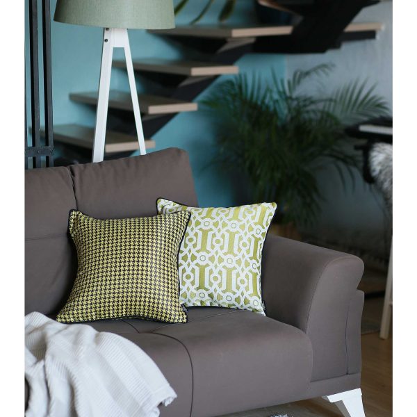 17"x 17" Yellow Jacquard Decorative Throw Pillow Cover - Image 2