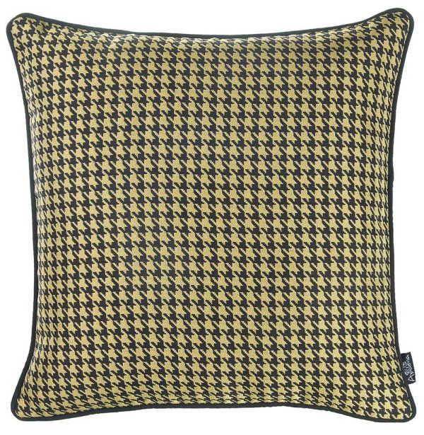 17"x 17" Yellow Jacquard Decorative Throw Pillow Cover - Image 4