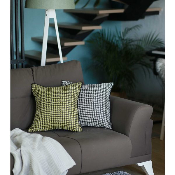 17"x 17" Grey Jacquard Decorative Throw Pillow Cover - Image 2