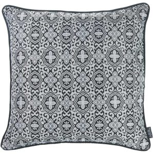 Gray Black Jacquard Medallion Decorative Throw Pillow Cover