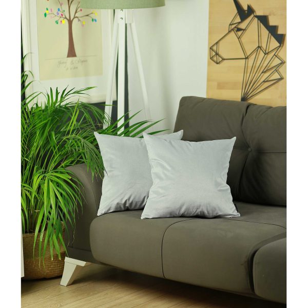 Set of 2 Light Grey Decorative Throw Pillow Covers - Image 2