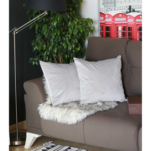 Set of 2 Light Grey Decorative Throw Pillow Covers - Image 3