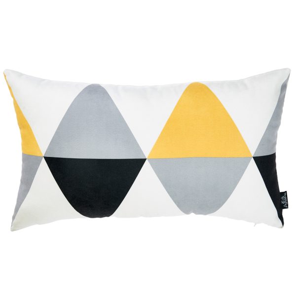 20"x 12" Yellow Gray Skandi Modern Decorative Throw Pillow Cover - Image 3