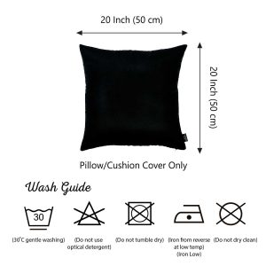 Set of 2 Black Brushed Twill Decorative Throw Pillow Covers