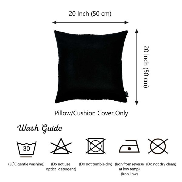 Set of 2 Black Brushed Twill Decorative Throw Pillow Covers