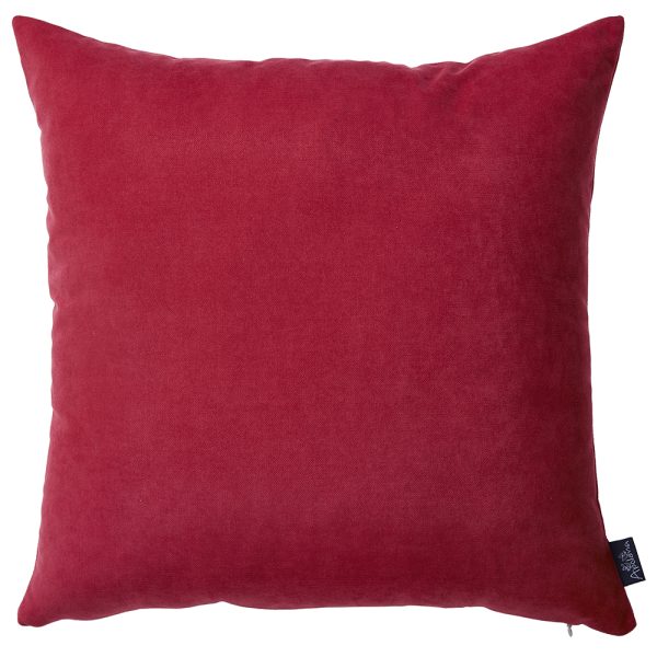 Set of 2 Red Brushed Twill Decorative Throw Pillow Covers - Image 3