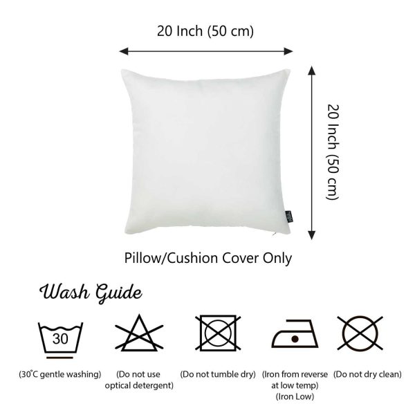 Set of 2 White Brushed Twill Decorative Throw Pillow Covers