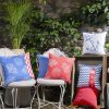 18"x18" Red Nautical Chevron Decorative Throw Pillow Cover Printed - Image 2