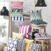 Hot Pink Geo Squares Decorative Throw Pillow Cover - Image 4