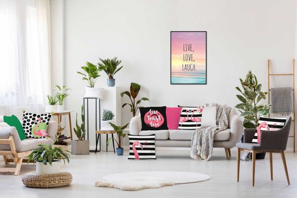 Live Laugh Love Decorative Throw Pillow Cover - Image 3