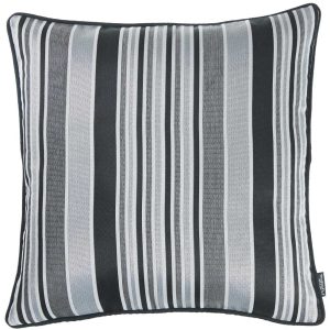 Gray and Black Variegated Stripe Decorative Throw Pillow Cover