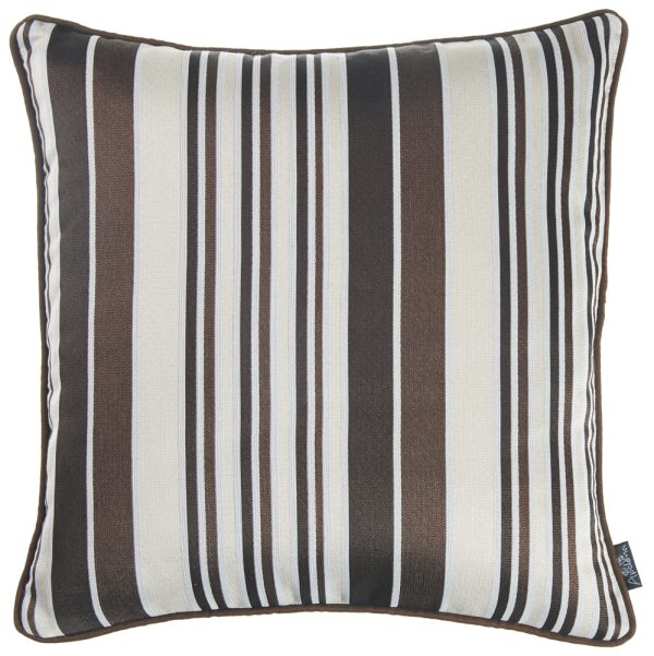 Brown and Tan Variegated Stripe Decorative Throw Pillow Cover - Image 2