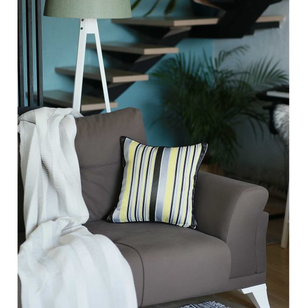 17"x 17" Jacquard Stripe Style Decorative Throw Pillow Cover - Image 2