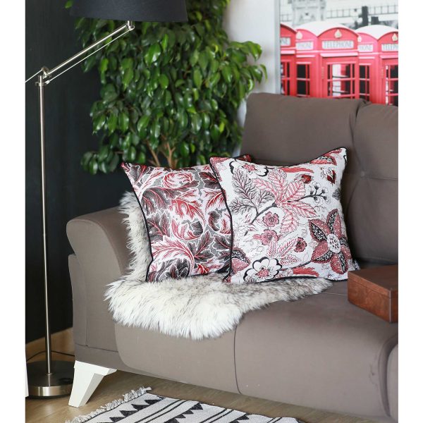 17"x 17" Multicolor Jacquard Forest Decorative Throw Pillow Cover - Image 2
