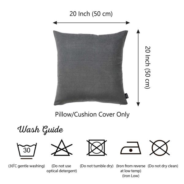 Set of 2 Gray Brushed Twill Decorative Throw Pillow Covers