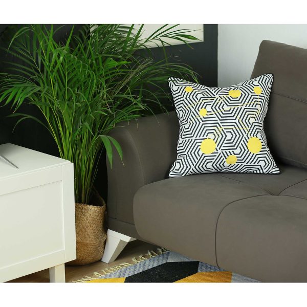 18"x18" Scandi Square Geo Printed Decorative Throw Pillow Cover - Image 2