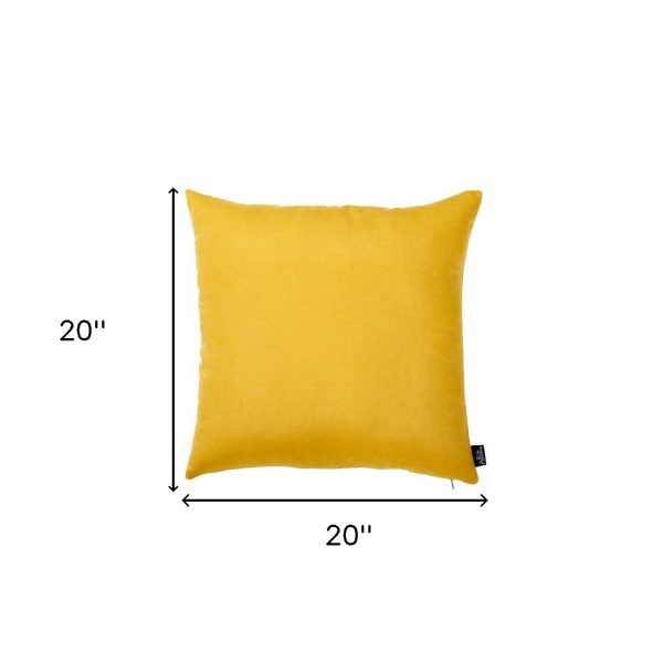 Set of 2 Yellow Brushed Twill Decorative Throw Pillow Covers - Image 2