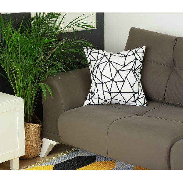 Black and White Abstract Geo Decorative Throw Pillow Cover - Image 2