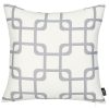 Gray and White Geometric Squares Decorative Throw Pillow Cover