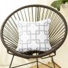 Gray and White Geometric Squares Decorative Throw Pillow Cover - Image 2