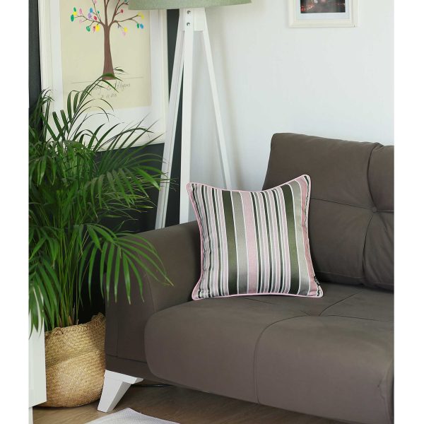17"x 17" Jacquard Stripe Mood Decorative Throw Pillow Cover - Image 2
