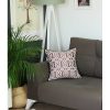 Dusty Red Jacquard Geo Decorative Throw Pillow Cover - Image 2