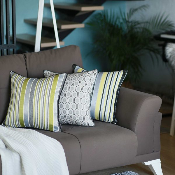 Grey Jacquard Circle Decorative Throw Pillow Cover - Image 3