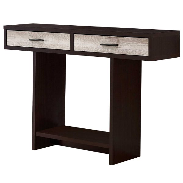 12.25" x 47.25" x 32" CappuccinoTaupe Reclaimed Wood  Accent Table