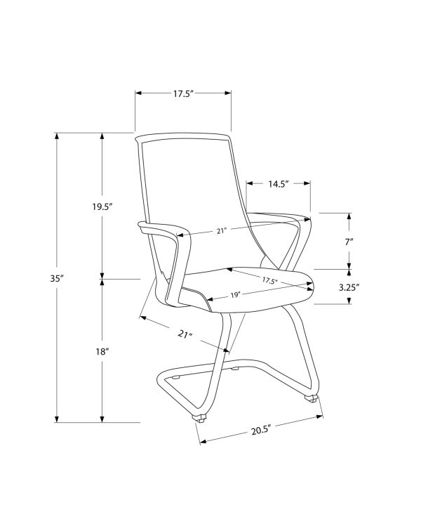 21" X 21" X 35" Black Mesh and Mid Back Office Chair - Set of 2 - Image 3
