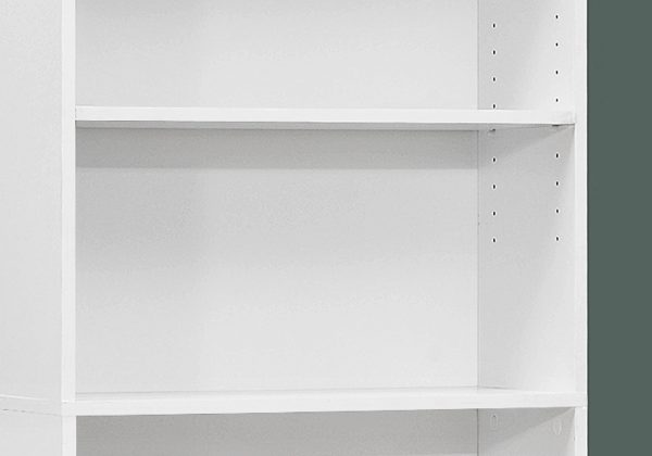 11.75" x 24.75" x 71.25" White 5 Shelves  Bookcase - Image 2