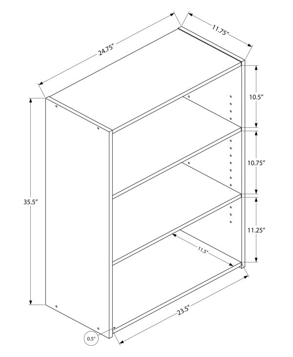 Three Shelf Bookcase - Image 3