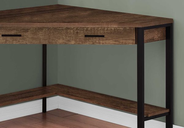 42" Brown Corner Computer Desk - Image 2